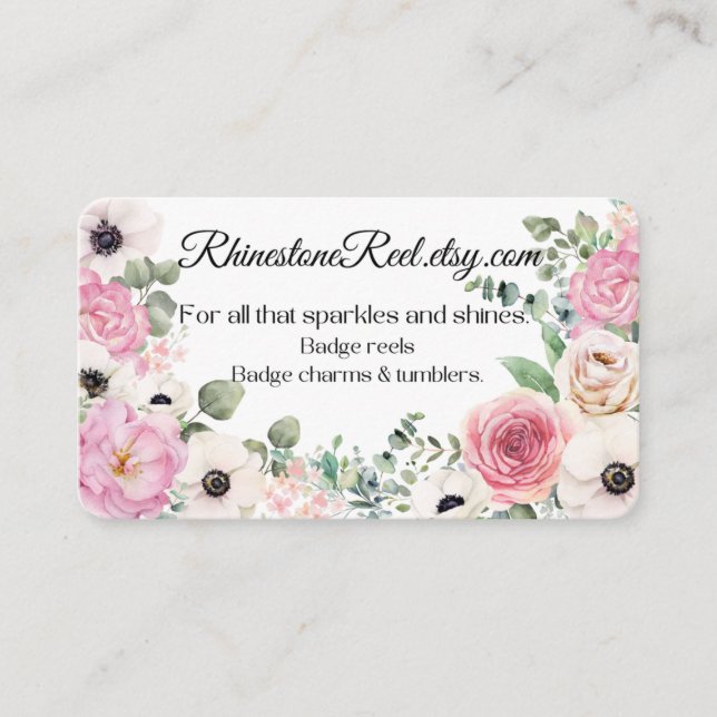 Floral Business card Visitkort (Framsida)