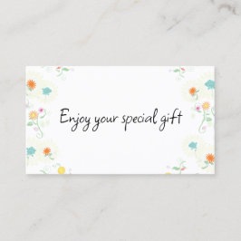 Floral Business Gift Certificate Card Visitkort