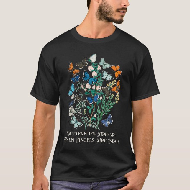Floral Butterfly Flowers Butterflies Transformatio T Shirt (Framsida)