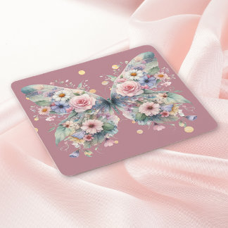 Floral Butterfly Underlägg Papper Kvadrat