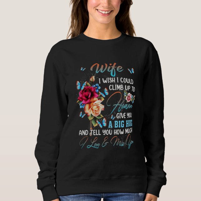Floral Butterfly Wife In Heaven Could Climb Angel  T Shirt (Framsida)