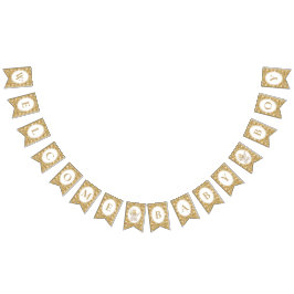 Floral Carriage Baby Boy Bunting Banner | Neutral Vimplar