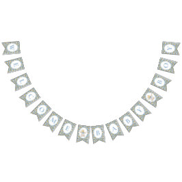 Floral Carriage Welcome Baby Boy Bunting Banner  Vimplar