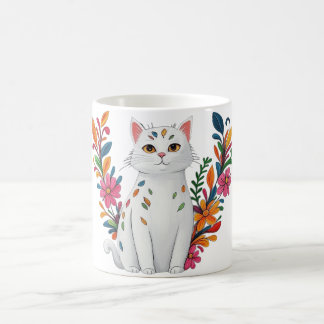 Floral Cat Kaffemugg