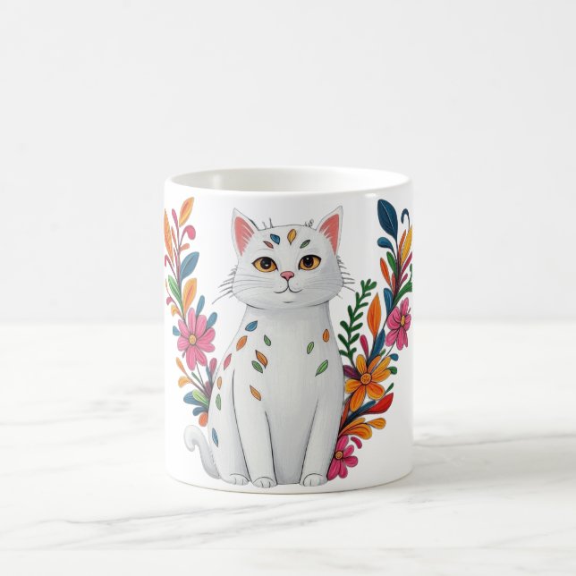 Floral Cat Kaffemugg (Center)