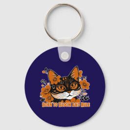 Floral Cat Nyckelring