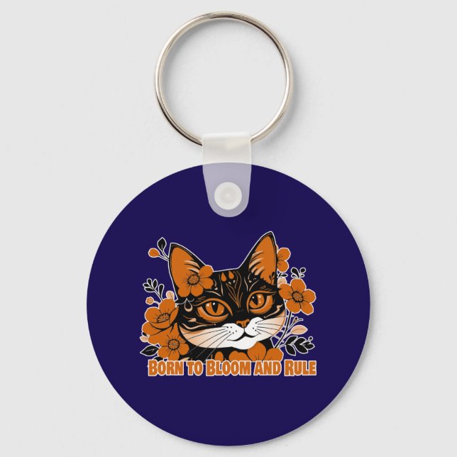 Floral Cat  Nyckelring (Framsida)