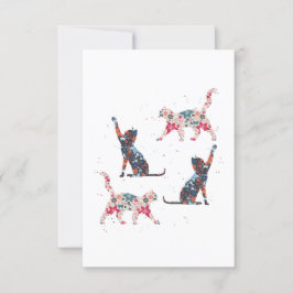 Floral Cats Inbjudningar