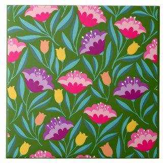 Floral Ceramic Tile Kakelplatta