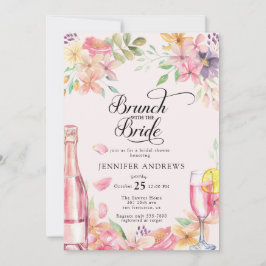  Floral Champagne | Bridal Shower Brunch Inbjudningar