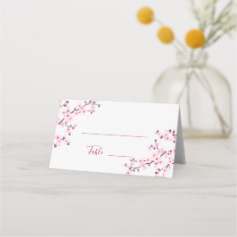 Floral Cherry Blossom Pink White Wedding Placeringskort
