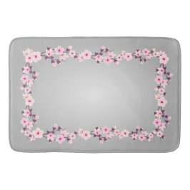 Floral Cherry Blossoms Pink Gray Tablecloth Badrumsmatta