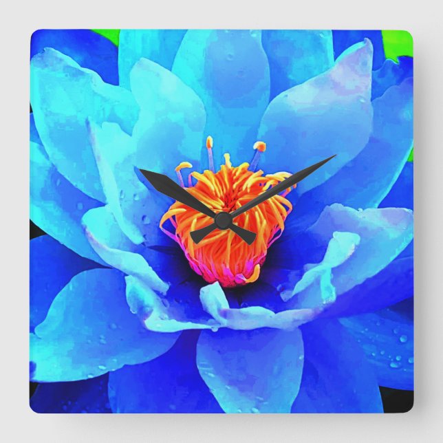 Floral clock fyrkantig klocka (Framsida)