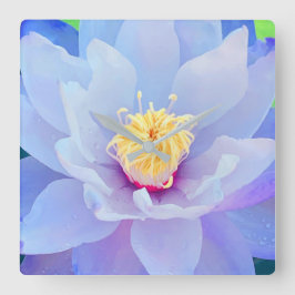 Floral Clock - Lavender Fyrkantig Klocka