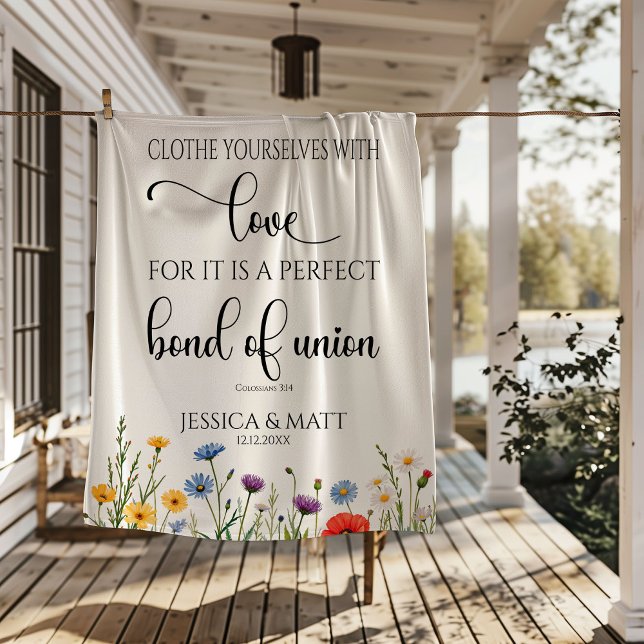 Floral Clothe Yourselves with Love Perfect Bond Fleecefilt (Skapare uppladdad)