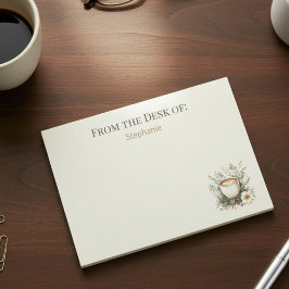 Floral Coffee Mug Personalized Post-it Block