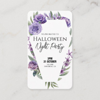 Floral Coffin Invitation Business Cards Visitkort