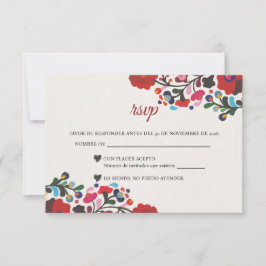 Floral Colorful Botanical Flowers Spanish Wedding OSA Kort