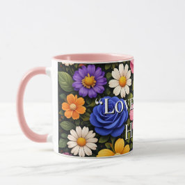 Floral Colourful Custom Quotes Valentines Mugs Mugg