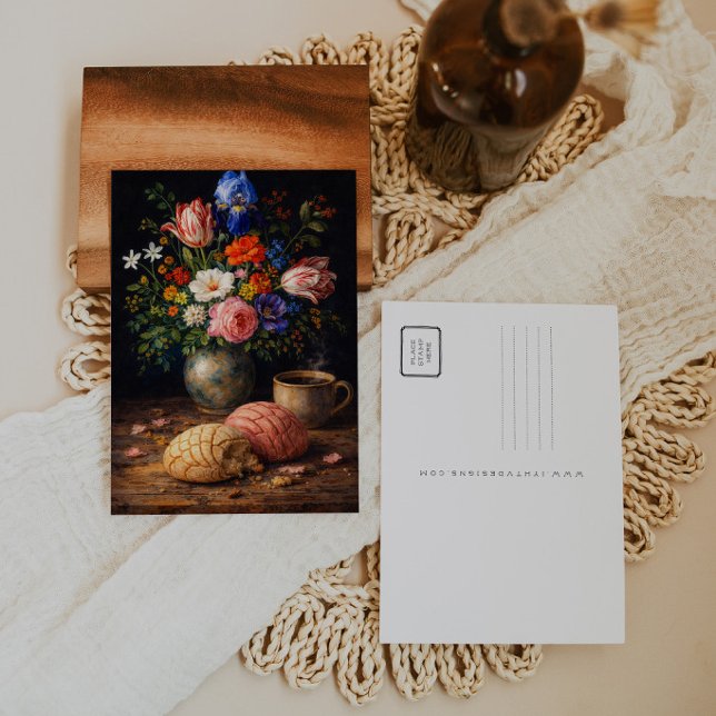 Floral Concha Still Life Art Postcard Vykort (Skapare uppladdad)