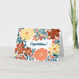 Floral Congratulations, inside blank card Kort