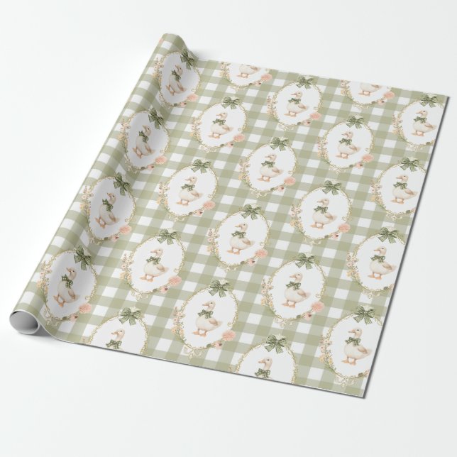 Floral Coquette Silly Goose Birthday Presentpapper (Utrullad)