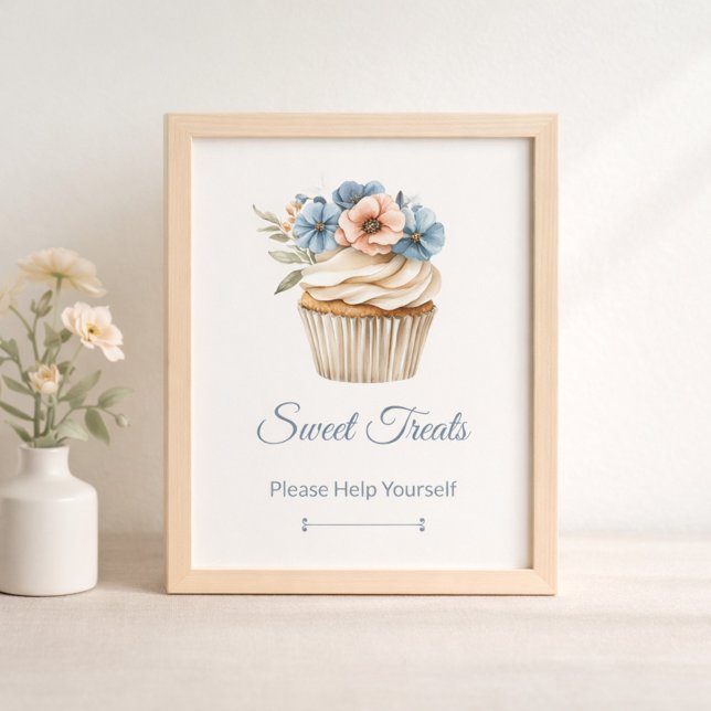 Floral Cupcake Bridal Shower Dessert Table Sign (Skapare uppladdad)