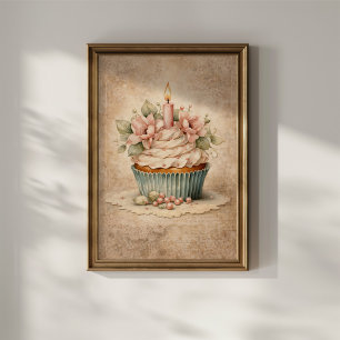 Floral Cupcake Poster