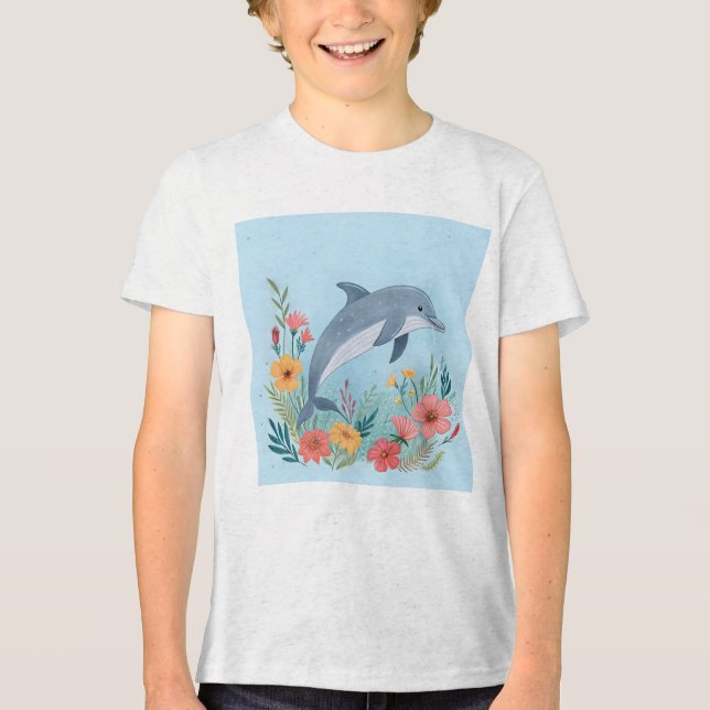 Floral Delfin T Shirt (Framsida)