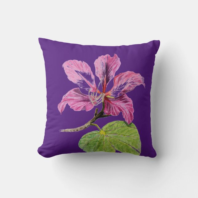Floral design on throw cushion kudde (Framsida)