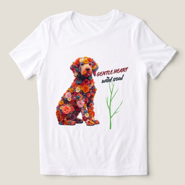 Floral Dog T-Shirt | Cute Flower Puppy Design  (Design Framsida)