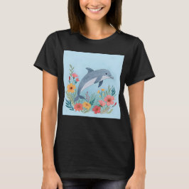 Floral Dolphin T Shirt