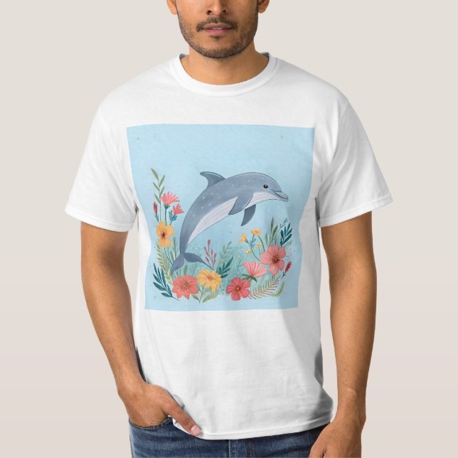 Floral Dolphin T Shirt (Framsida)