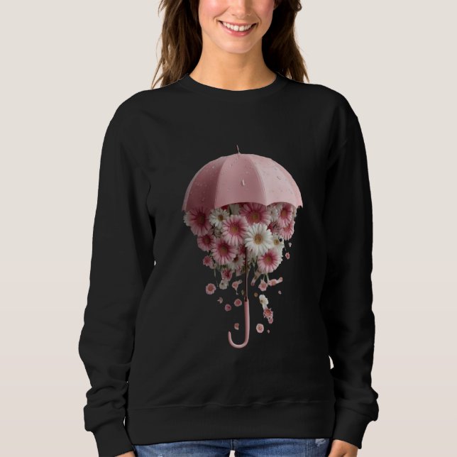 Floral Downpour Bloomfall Sheltered by Spring Wher T Shirt (Framsida)