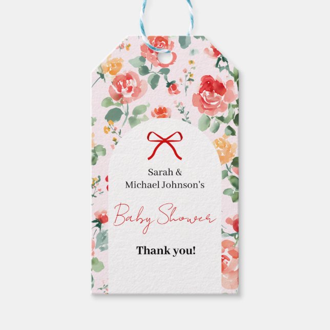 Floral Dream Baby Shower  Presentetikett (Framsidan)