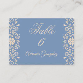 Floral Dusty Blue Wedding Placeringskort