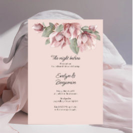  Floral Dusty Rose Blush Rehearsal Dinner  Inbjudningar