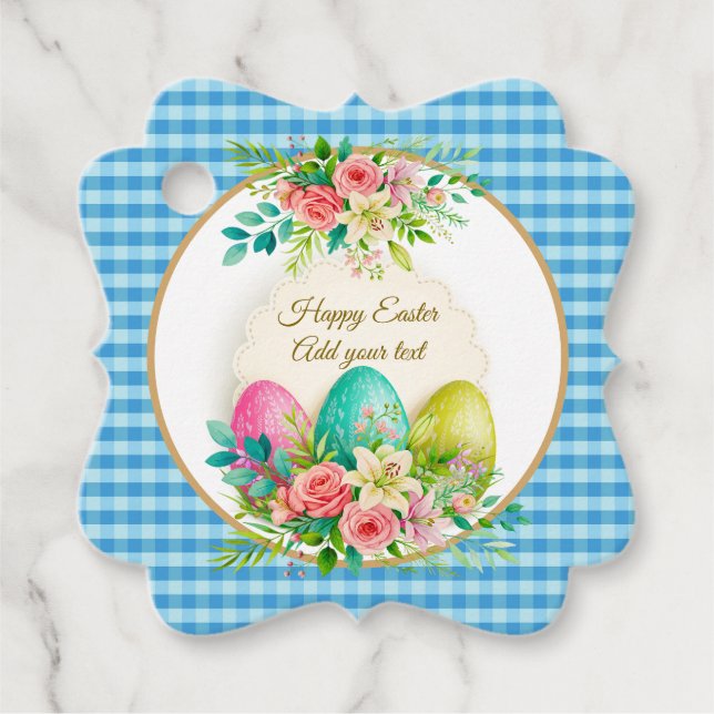 Floral Easter Eggs & Spring Roses Personalized Gåvor Etiketter (Framsida)