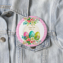 Floral Easter Eggs & Watercolor Pink Roses Knapp