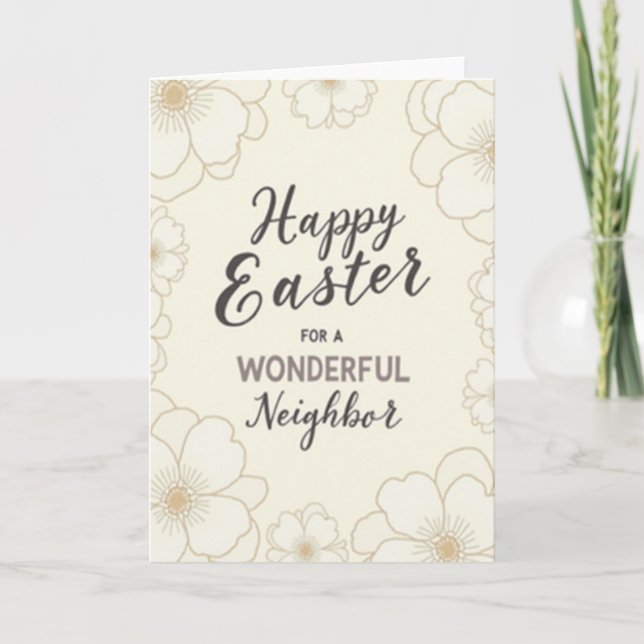 Floral Easter Neighbor Card Kort (Framsida)