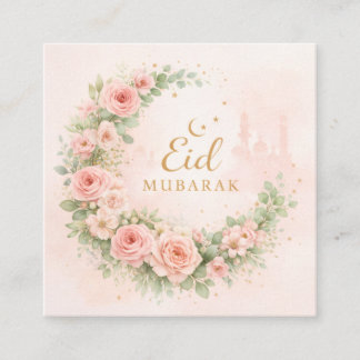 Floral Eid Mubarak – Blush Pink Islamic Gift f Tilläggskort