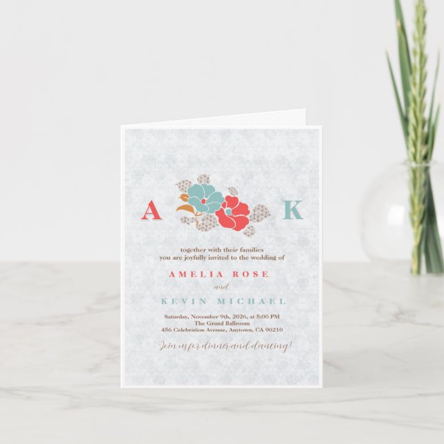 "Floral Elegance" Collection  Inbjudan (Framsida)