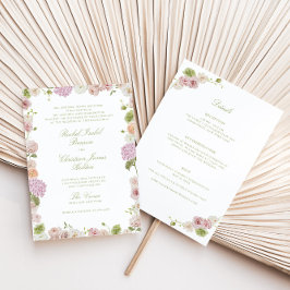 Floral Elegance Pink Green All in one Wedding Inbjudningar