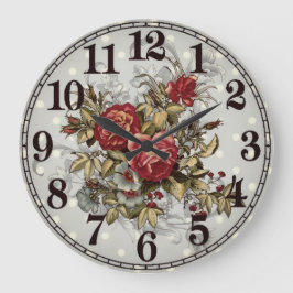 Floral Elegance Round Acrylic Wall Clock Stor Klocka