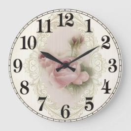 Floral Elegance Round Acrylic Wall Clock Stor Klocka