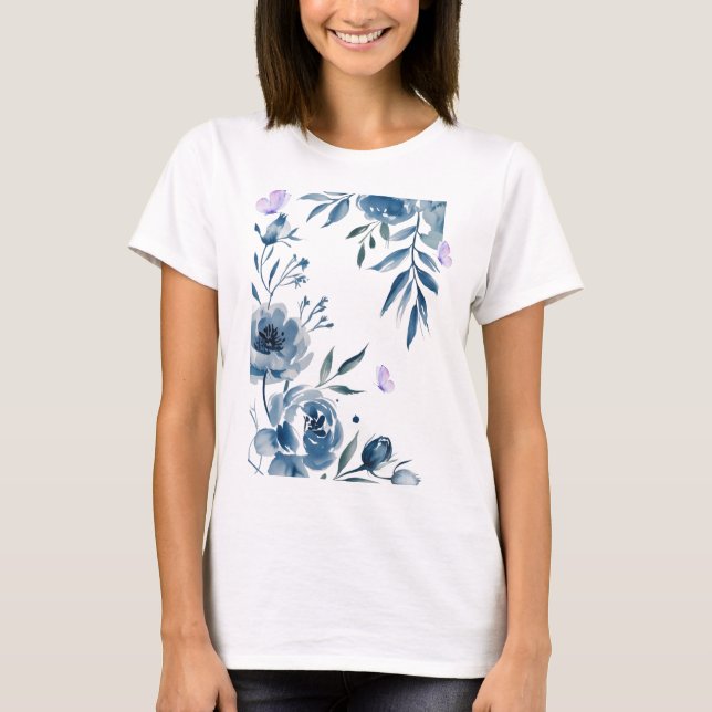 Floral Elegance Tee – Soft Pastel Blooms  (Framsida)