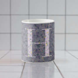 Floral Elegant Classy Monogram H purple w/phrase Kaffemugg