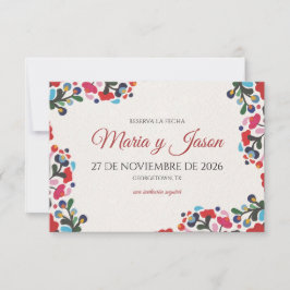 Floral Elegant Colorful Fiesta Spanish Wedding Spara Datumet