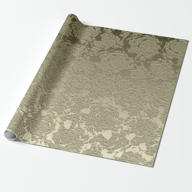 Floral Elegant Sage Green Modern Presentpapper (Utrullad)