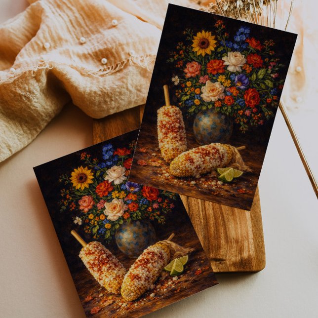 Floral Elote Still Life Art Postcard Vykort (Skapare uppladdad)